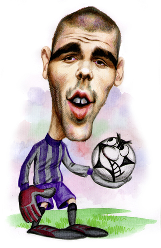 Cartoon: Victor Valdes (medium) by besikdug tagged victor,valdes,besikdug,footbool,barselona,karikature,georgia,barsa