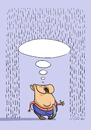Cartoon: Thought-umbrella (small) by Alex Skibelsky tagged positive,thinking,thought,rain,nuisance,problem,joy,happiness,man,philosophy,wisdom