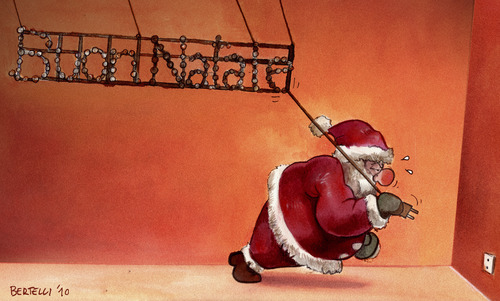 Cartoon: Buon Natale (medium) by matteo bertelli tagged bertelli,natale,christmas,weihnachten,weihnachtsmann