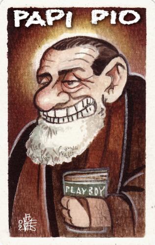 Cartoon: Papi Pio (medium) by matteo bertelli tagged berlusconi,papi,padre,pio,bertelli,silvio berlusconi,italien,politiker,karikatur,papi,silvio,berlusconi