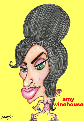 Cartoon: AMY WINEHOUSE (medium) by serkan surek tagged surekcartoons