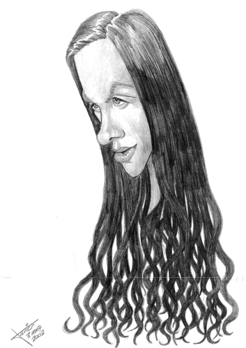 Cartoon: Alanis Morissette (medium) by Xavi dibuixant tagged rock,music,morissette,alanis,alanis,morissette,musikerin,musik,sängerin,rock,usa,portrait,frau,gesicht,karikatur,star,haare,lang,frisur