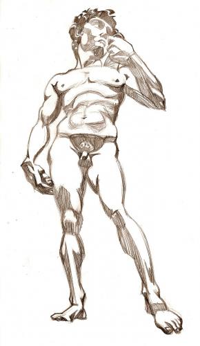Cartoon: David - Michelangelo - sketch (medium) by Xavi dibuixant tagged david,michelangelo,pencil,sketch