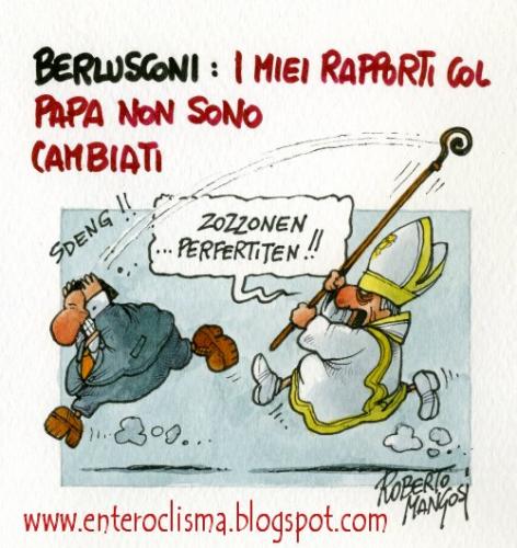 Cartoon: Berlusconi and Italian church (medium) by Roberto Mangosi tagged berlusconi,church,religion