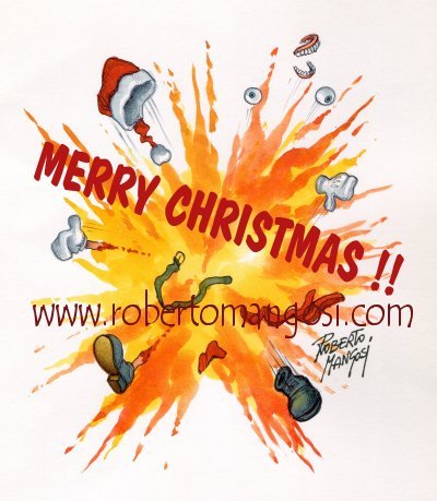 Cartoon: My best Christmas wish !! (medium) by Roberto Mangosi tagged christmas,merry,santa,klaus,natale,auguri