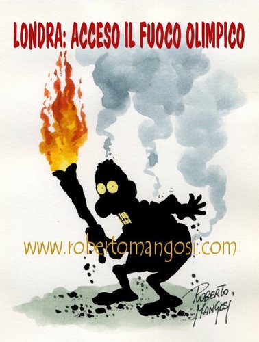 Cartoon: Olympic games fire (medium) by Roberto Mangosi tagged olympic,games,fire