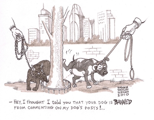 Cartoon: Dogs Facebook (medium) by viconart tagged viconart,cartoon,facebook,dog