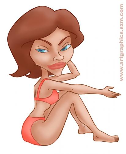 Cartoon: Girl (medium) by takacs tagged caricature,girl,woman,
