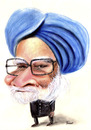 Cartoon: Manmohan Singh (small) by Amauri Alves tagged acrylic paint chalks