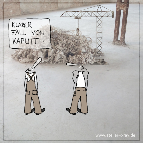 Cartoon: Klarer Fall von kaputt (medium) by kika tagged architektur,bauen,baustelle