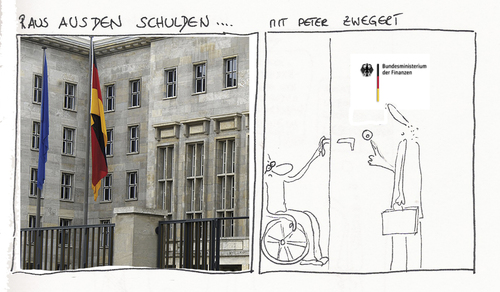 Cartoon: raus aus den schulden (medium) by kika tagged schulden