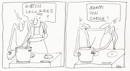 Cartoon: schappi con carne (medium) by kika tagged vv