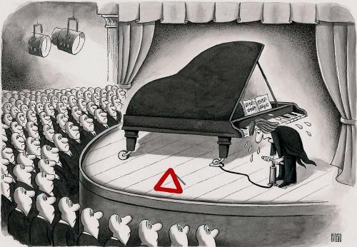 Cartoon: pianist (medium) by ciosuconstantin tagged piano,