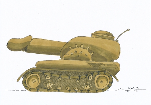 Cartoon: Kriegstreiberei (medium) by gore-g tagged panzer,krieg,waffen,konflikt