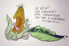 Cartoon: der Gähnmais (small) by gore-g tagged gähnen,genmais,kichererbsen,erbsen,gähnmais,mais,öko,bio