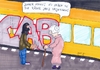 Cartoon: U Bahn (small) by gore-g tagged bahn,graffiti,omi,oma