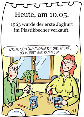 Cartoon: 10. Mai (medium) by chronicartoons tagged joghurt,plastik,frühstück,eier,cartoon