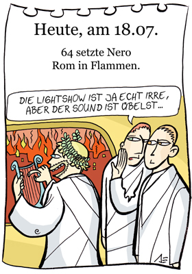 Cartoon: 18. juli (medium) by chronicartoons tagged rom,nero,feuer,cartoon