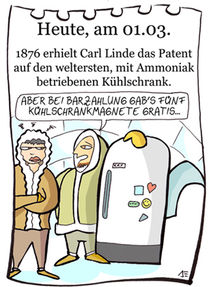 Cartoon: 1.März (medium) by chronicartoons tagged kühlschrank,eskimo,cartoon