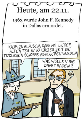 Cartoon: 22.November (medium) by chronicartoons tagged kennedy,mord,oswald,cartoon