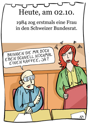 Cartoon: 2. oktober (medium) by chronicartoons tagged schweuz,bundesrat,cartoon