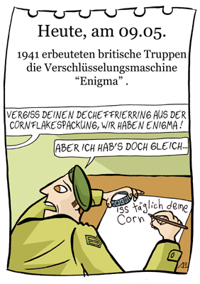 Cartoon: 9. Mai (medium) by chronicartoons tagged enigma,weltkrieg,marine,armee,soldat,cartoon