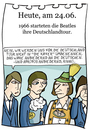 Cartoon: 24. Juni (small) by chronicartoons tagged beatles,john,ringo,paul,george,musik,band,deutschland,cartoon
