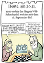 Cartoon: 29. November (small) by chronicartoons tagged schach,remis,wm,cartoon