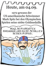 Cartoon: 4. September (small) by chronicartoons tagged mark,spitz,schwimmen,olympia,sport,cartoon
