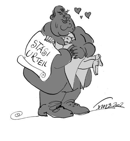 Cartoon: Kohls echte Liebe (medium) by 2001 tagged stasi,akten,kohl,urteil,bgh,