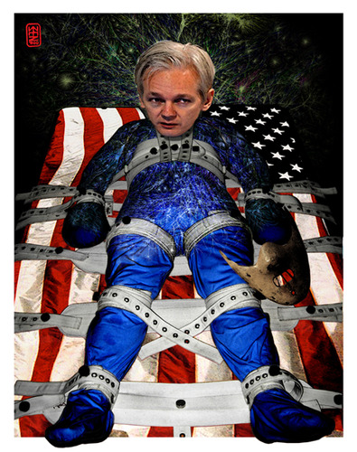 Cartoon: Prometheus - Julian Assange (medium) by zenundsenf tagged andi,walter,zenundsenf,zensenf,zenf,wikileaks,assange,julian,prometheus