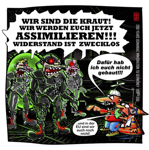 Cartoon: KRAUT (medium) by zenundsenf tagged andi,walter,zenundsenf,zensenf,zenf,osman,türk,turk,migration,immigration,borg,kraut