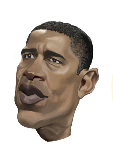 Cartoon: Barack Obama (medium) by Darrell tagged obama,barack