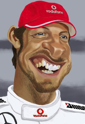 Cartoon: Jenson Button (medium) by Darrell tagged f1,jenson