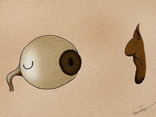 Cartoon: unhappy or smile (medium) by huseyinalparslan tagged unhappy,or,smile,eyes,health