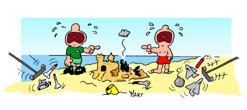 Cartoon: sandkasten (medium) by mart tagged ukraine,russia,russland,west,east,ost,war,krieg
