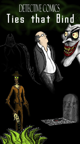 Cartoon: Batman_Ties_That_Bind (medium) by Abe tagged batman,joker,bat,man,dark,knight,the,scar,face,scarecrow,scare,crow,grave,gravestone,stone,plant,ventriloquist,jack,napier,detective,comics,fan,art