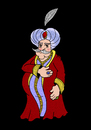 Cartoon: King (small) by Abe tagged king,cape,red,ring,gold,chubby,moustache,old,white,hair,blush