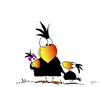 Cartoon: Familienglück (small) by KADO tagged draw,zeichnen,art,kunst,styria,graz,steiermark,austria,illustration,cartoon,spass,humor,comic,kalcher,dominika,kadocartoons,kado,vogel,bird,animal,crow,krähe,familienglück,family,bliss,familie