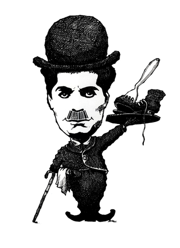 Cartoon: Chaplin (medium) by janjicveselin tagged charlie,chaplin,comedies,financial,crisis,bar,cod,film,mustache