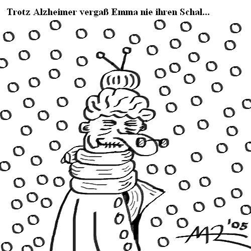 Cartoon: Schwerkraft (medium) by Walwing tagged titten,brüste,schwerkraft,schal,alte,frau,alzheimer,