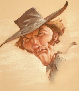 Cartoon: Mikey_Clint0250 (medium) by mikeyzart tagged caricature,clint,eastwood,pastel,cartoon