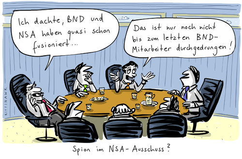 Cartoon: NSA BND Fusion (medium) by kittihawk tagged kittihawk,2014,nsa,untersuchungsausschuss,spion,bnd,mitarbeiter,daten,sicherheit,handy,enttarnt,geheimdienste,ausspähaktion,fusioniert,durchgedrungen,letzten,sitzung,konferenz,kittihawk,2014,nsa,untersuchungsausschuss,spion,bnd,mitarbeiter,daten,sicherheit,handy,enttarnt,geheimdienste,ausspähaktion,fusioniert,durchgedrungen,letzten,sitzung,konferenz