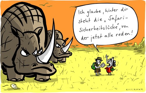 Cartoon: Safari Sicherheitslücke (medium) by kittihawk tagged kittihawk,2015,safari,android,sicherheitslücke,computer,browser,update,digitales,leben,online,nashorn,reiseführer,afrika,urlaubpanik,wilde,tiere,mensch,wildnis,kittihawk,2015,safari,android,sicherheitslücke,computer,browser,update,digitales,leben,online,nashorn,reiseführer,afrika,urlaubpanik,wilde,tiere,mensch,wildnis