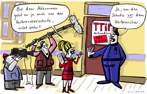 Cartoon: Verbraucherschutz (medium) by kittihawk tagged kittihawk,2014,freihandelsabkommen,ttip,verhandlungen,geheim,verbraucherschutz,usa,eu,nicht,öffentlich,große,konzerne,multinationale,zölle,abschaffen,handelshemmnisse,standards,verbraucher,schutz,vor,dem,medien,öffentlichkeit,no,entry,tür,verschlosen,sicherheitspersonal,kittihawk,2014,freihandelsabkommen,ttip,verhandlungen,geheim,verbraucherschutz,usa,eu,nicht,öffentlich,große,konzerne,multinationale,zölle,abschaffen,handelshemmnisse,standards,verbraucher,schutz,vor,dem,medien,öffentlichkeit,no,entry,tür,verschlosen,sicherheitspersonal