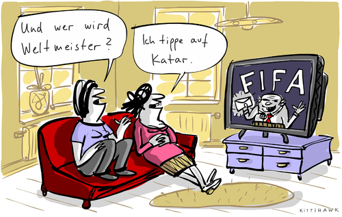 Cartoon: wer wird weltmeister (medium) by kittihawk tagged kittihawk,2014,wm,brasilien,fernseher,fußball,gucken,sofa,spiele,match,übertragung,fifa,sepp,blatter,bestechung,wer,wird,weltmeister,umschlag,gekauft,katar,tippe,auf,kittihawk,2014,wm,brasilien,fernseher,fußball,gucken,sofa,spiele,match,übertragung,fifa,sepp,blatter,bestechung,wer,wird,weltmeister,umschlag,gekauft,katar,tippe,auf