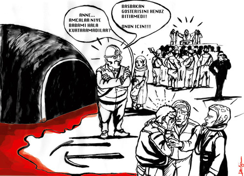 Cartoon: ouvriersmine ocak iscileri (medium) by Bern tagged mine,ouvriers,isci,ocak,mineros,mina