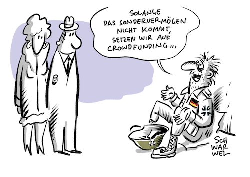 Cartoon: 100 Milliarden für Bundeswehr (medium) by Schwarwel tagged bundeswehr,100,milliarden,ukraine,krieg,russland,putin,bundestag,bundesregierung,ampelkoalition,sondervermörgen,sonderfond,cartoon,karikatur,schwarwel,bundeswehr,100,milliarden,ukraine,krieg,russland,putin,bundestag,bundesregierung,ampelkoalition,sondervermörgen,sonderfond,cartoon,karikatur,schwarwel