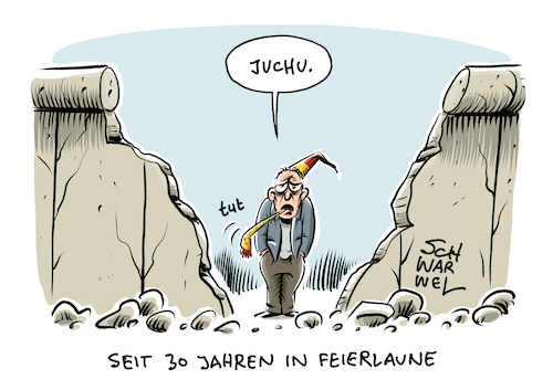 Cartoon: 30 Jahre Mauerfall (medium) by Schwarwel tagged 30,jahre,mauerfall,friedliche,revolution,mauerbau,ossi,ossis,wessi,wessis,osten,westen,deutsche,einheit,ddr,brd,deutschland,reichspogromnacht,berliner,mauer,hitlerputsch,novemberrevolution,cartoon,karikatur,schwarwel,30,jahre,mauerfall,friedliche,revolution,mauerbau,ossi,ossis,wessi,wessis,osten,westen,deutsche,einheit,ddr,brd,deutschland,reichspogromnacht,berliner,mauer,hitlerputsch,novemberrevolution,cartoon,karikatur,schwarwel