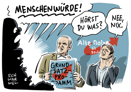 Cartoon: AfD und Menschenwürde (medium) by Schwarwel tagged verfassungsrecht,verfassungsrechtler,afd,unvereinbar,mit,grundgesetz,rechts,nazi,gesetz,recht,alternative,für,deutschland,frauke,petry,beatrix,von,storch,grundsatzprogramm,partei,menschenwürde,karikatur,schwarwel,verfassungsrecht,verfassungsrechtler,afd,unvereinbar,mit,grundgesetz,rechts,nazi,gesetz,recht,alternative,für,deutschland,frauke,petry,beatrix,von,storch,grundsatzprogramm,partei,menschenwürde,karikatur,schwarwel